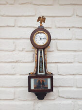Antique ART DECO Wooden NEW HAVEN Banjo Style WALL CLOCK Works Great picture
