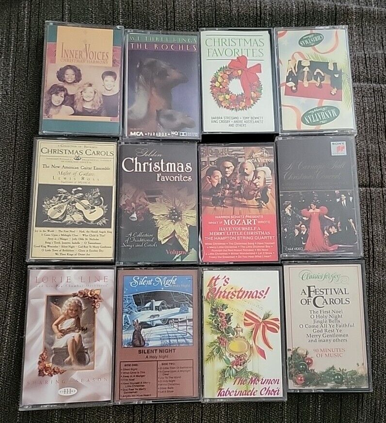 Lot of 12 Christmas Cassette Tapes Holidays Classic Favorites Collection Tested