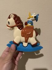 Rare Vintage Illco Disney Donald Duck Rocking Horse Wind-up Musical Toy picture