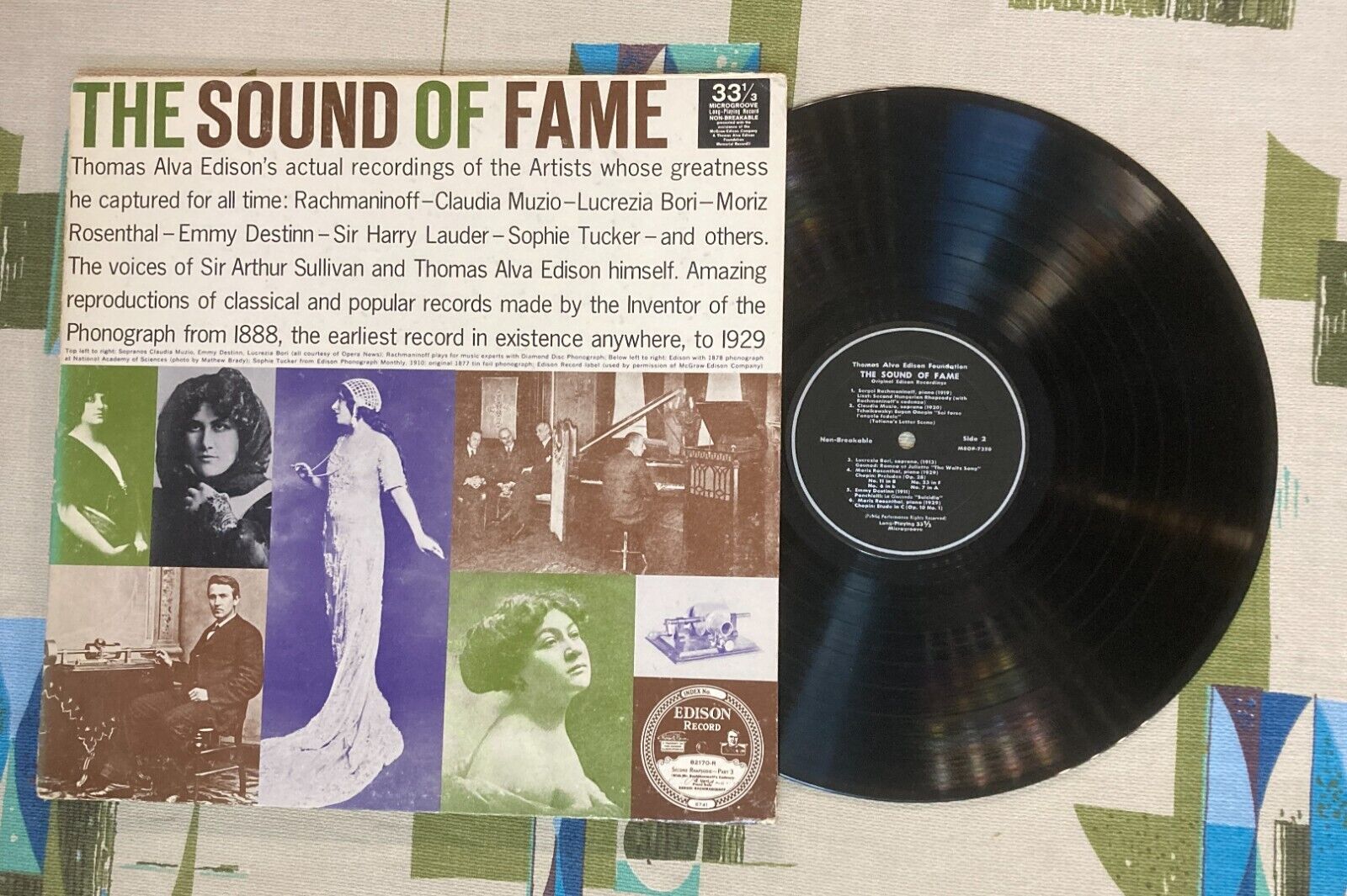 The Sound of Fame VA LP Original Edison Recordings 1888-1929 VG++/VG++