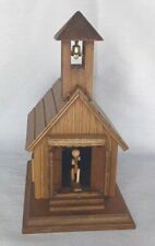Chinese Craftsmen Wood Schoolhouse Music Box School Days Doors Open Vintage picture