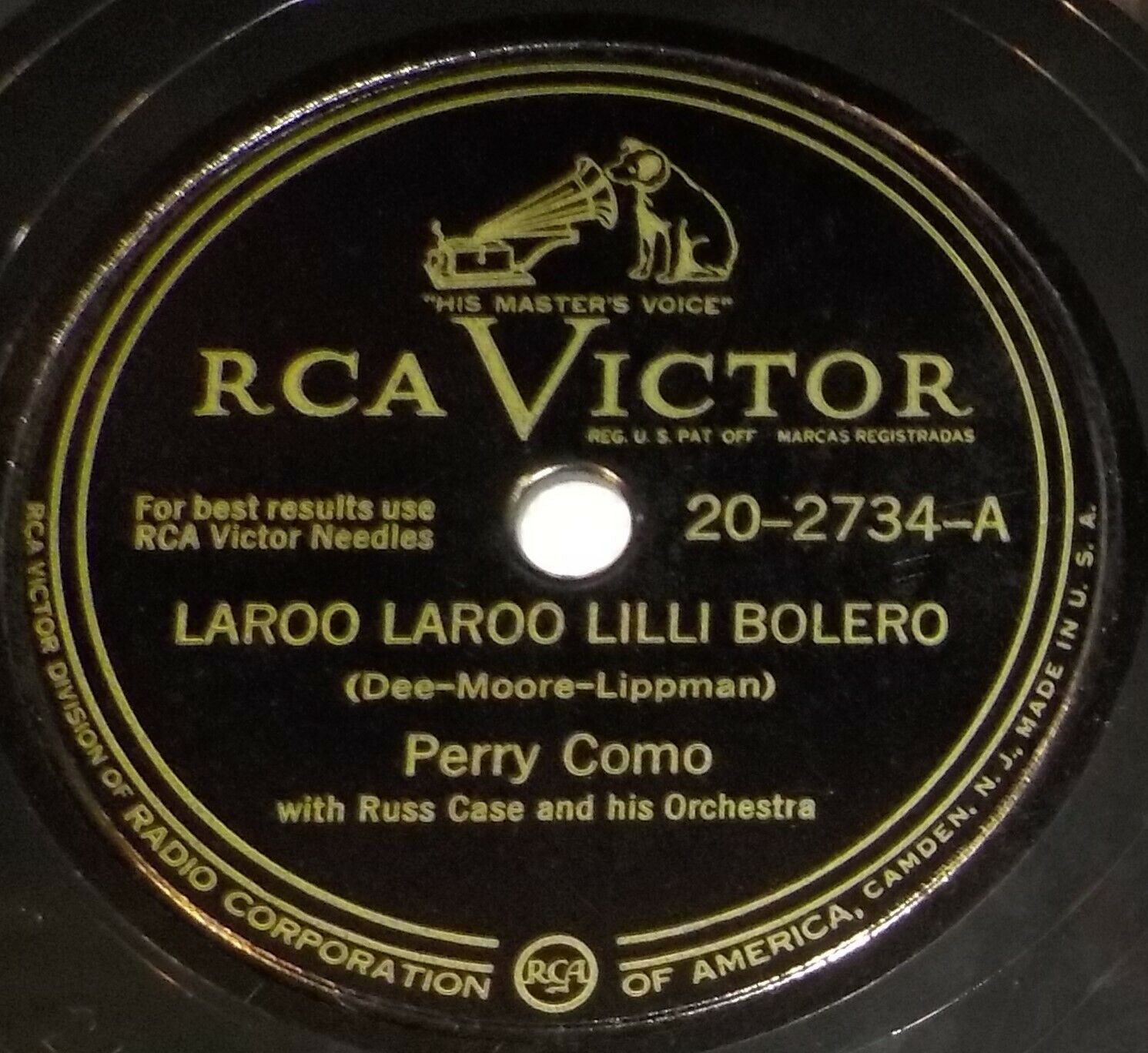 Perry Como 78 Laroo Laroo Lilli Bolero / When Your Hair Has Turned Silver SH1F