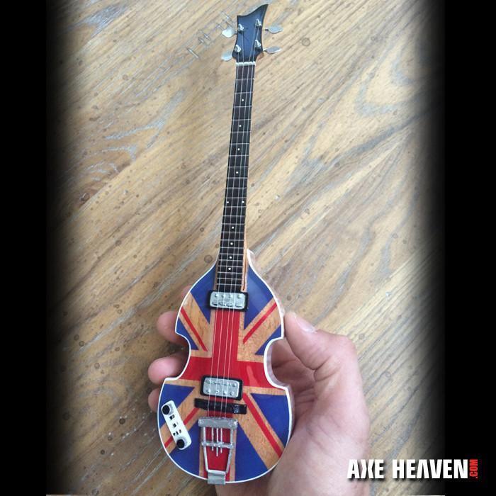 Axe Heaven Paul McCartney Union Jack UK Flag Miniature Violin Bass Guitar PM-100