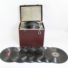 Lot of 30 Vintage Orchestra Style Shellac Records 78 RPM Storage Case Sold As Is picture