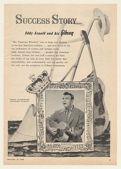 1956 Tennessee Plowboy Eddy Arnold Gibson Guitar Ad