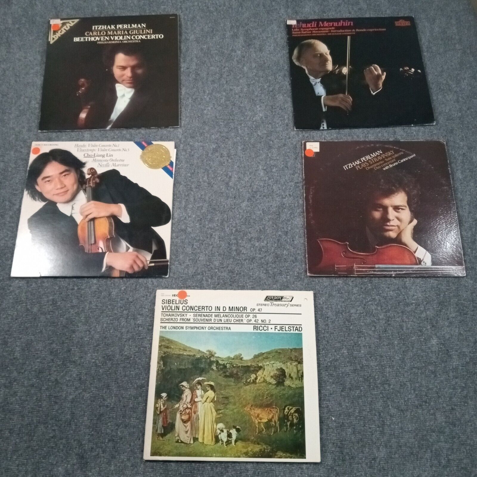 Itzhak Perlman LP Album Lot of 5 Classical Angel Records Philharmonia Orchestra