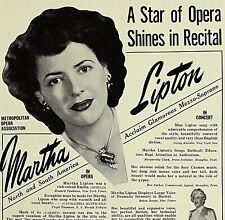 Vintage Music Print Ad MARTHA LIPTON Soprano 1949 Booking Ads 13 x 9 3/4 picture