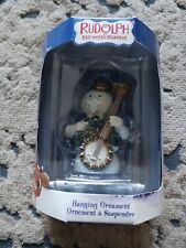 Vintage Enesco Rudolph The Red Nosed Reindeer Snowman Narrator Banjo 1992 New picture