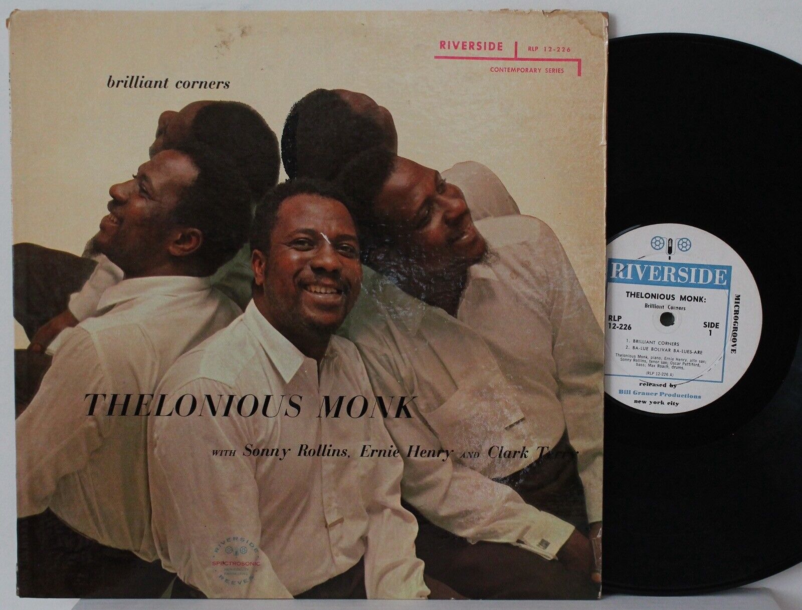 Thelonious Monk LP “Brilliant Corners” ~ Riverside 12-226 ~ Orig White Label DG
