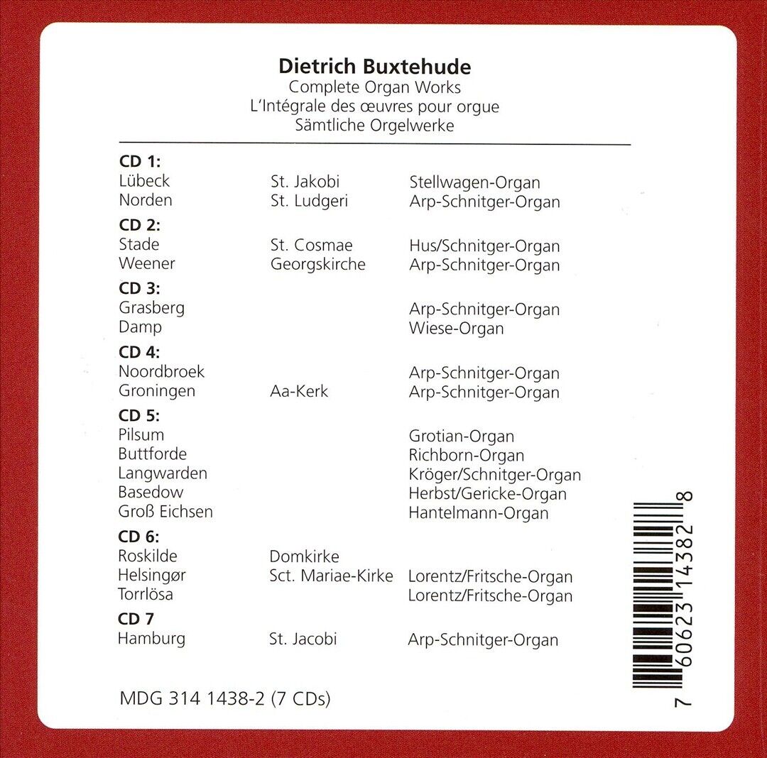 BUXTEHUDE: COMPLETE ORGAN WORKS [BOX SET] NEW CD
