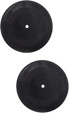 Black Decor 2 Pcs Vinyl Record Wall Decoration Retro Blank Aesthetic Records Sig picture