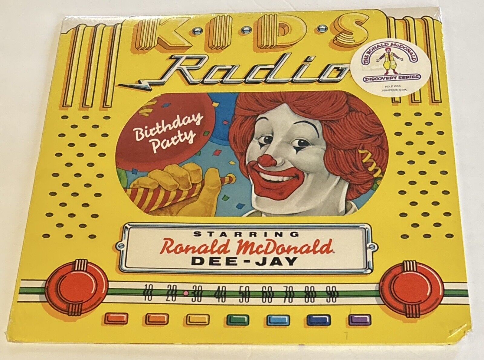 Vintage Ronald McDonald Dee-Jay 1980 Kids Radio Birthday Party Vinyl Unopened