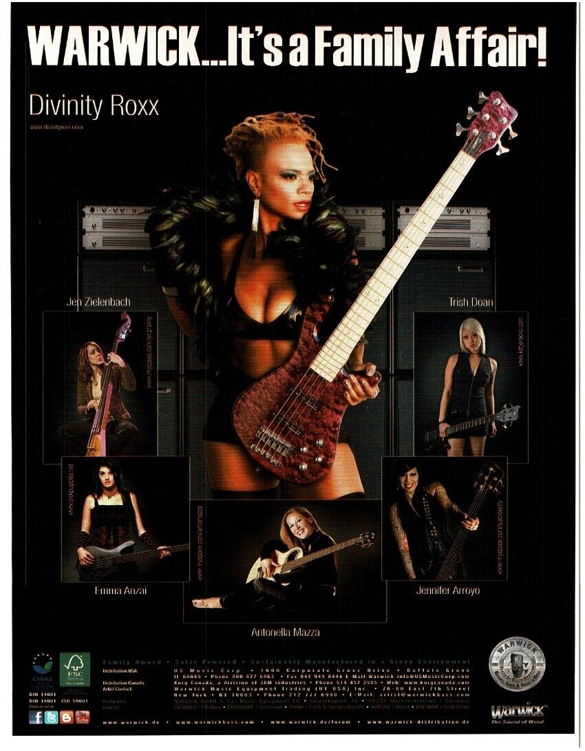 2013 WARWICK Bass Guitar DIVINITY ROXX  magazine ad