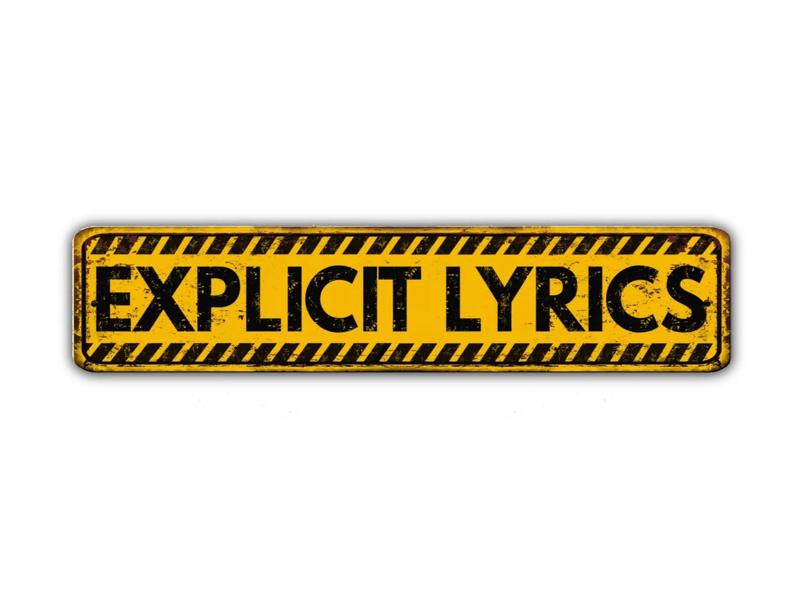 Explicit Lyrics Street Sign Music Artist Recording Studio Vintage Style