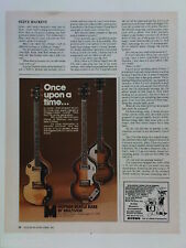 retro magazine advert 1982 HOFNER beatles bass / MULTIV picture