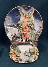 Vintage 1970’s Sankyo Guardian Angel and Children Musical Figurine Japan 7” Tall picture