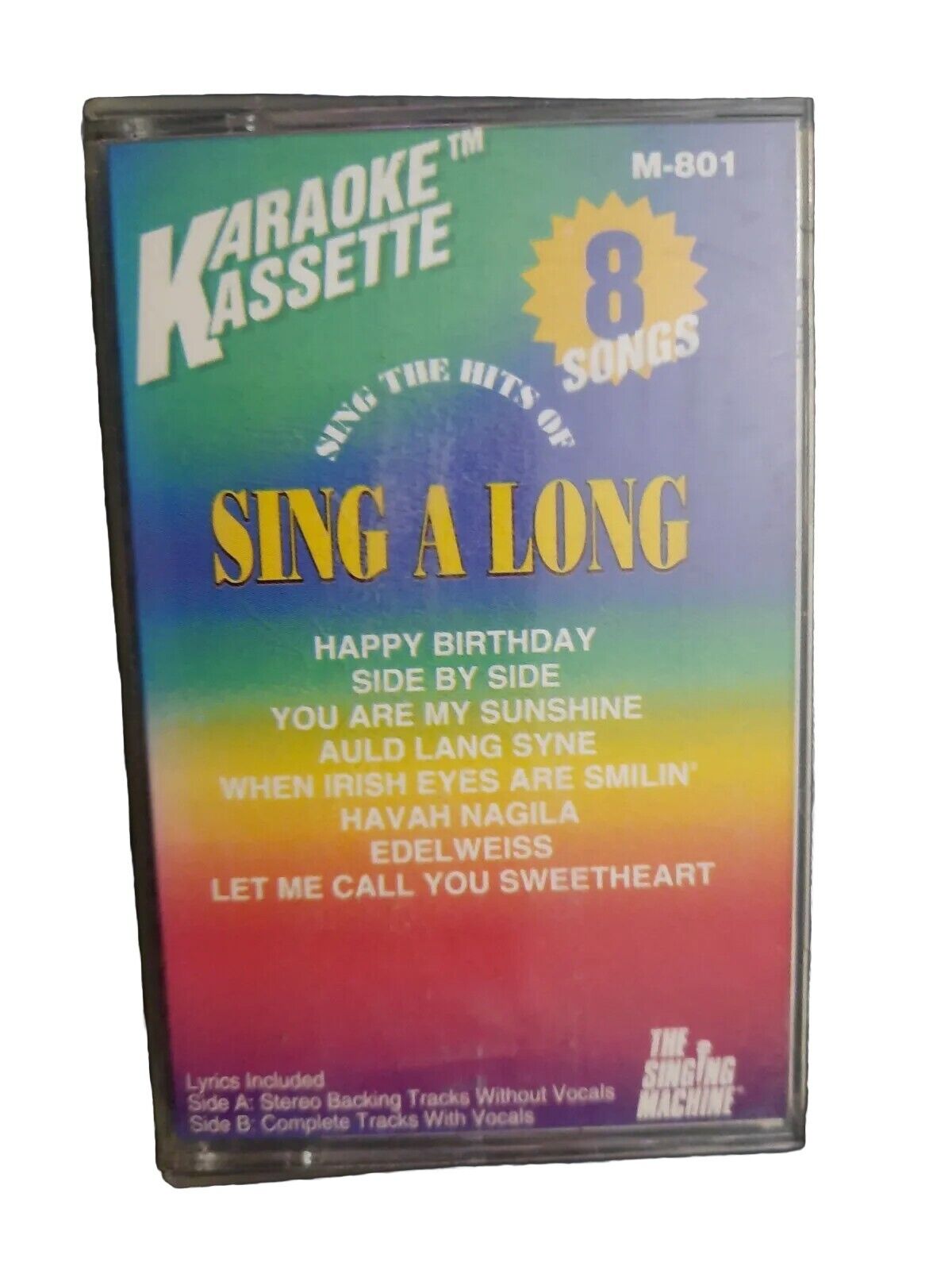 1994 Karaoke Cassette Sing A Long w/Inserts Lyrics, RARE Vintage Singing Machine