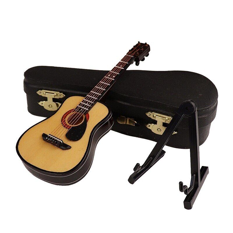 Mini Classical Guitar Wooden Model  Musical Instrument Ornament Gift