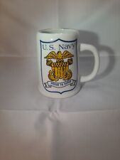 Vintage US Navy MSR  Imports Ceramic Beer Stein Mug /Music Box-1985 picture
