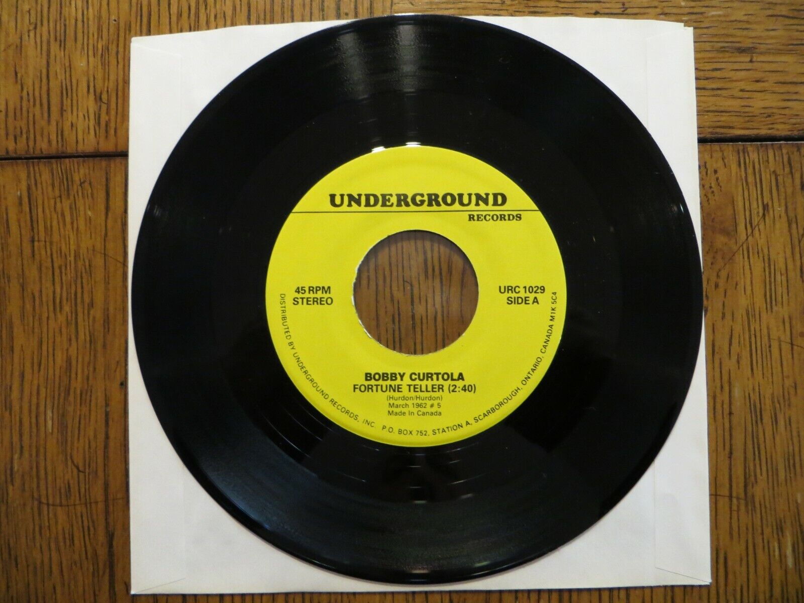 Bobby Curtola – Fortune Teller - Underground URC1029 7\
