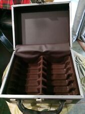 Vintage Brown Faux Leather 12 count  8 Track Tape Case 9x7 Nice picture