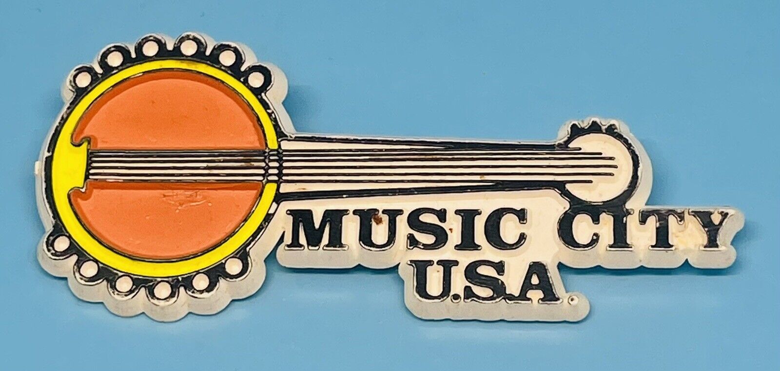 Vintage Music City USA Nashville Tennessee Banjo Pin