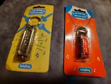 2 RARE VINTAGE SEALED VICTORY HARMONICA Keychain Keyring Schylling From 90s, NOS picture