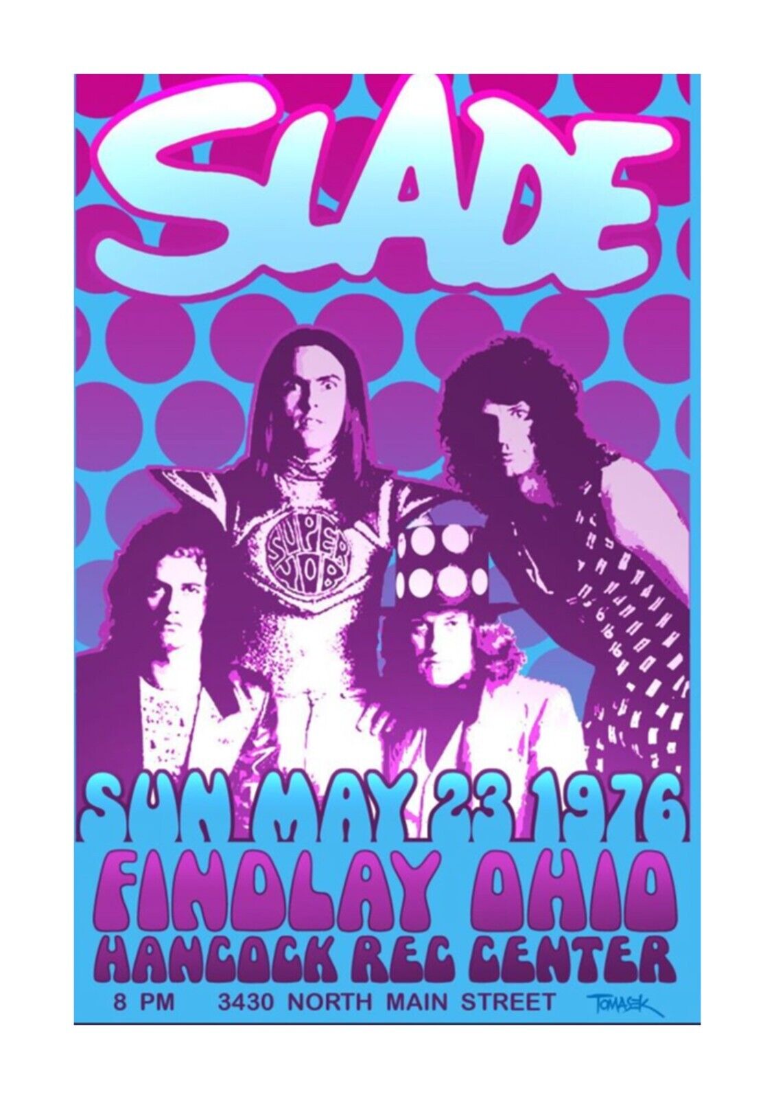 Slade reproduction concert poster 1976 with choice of frame