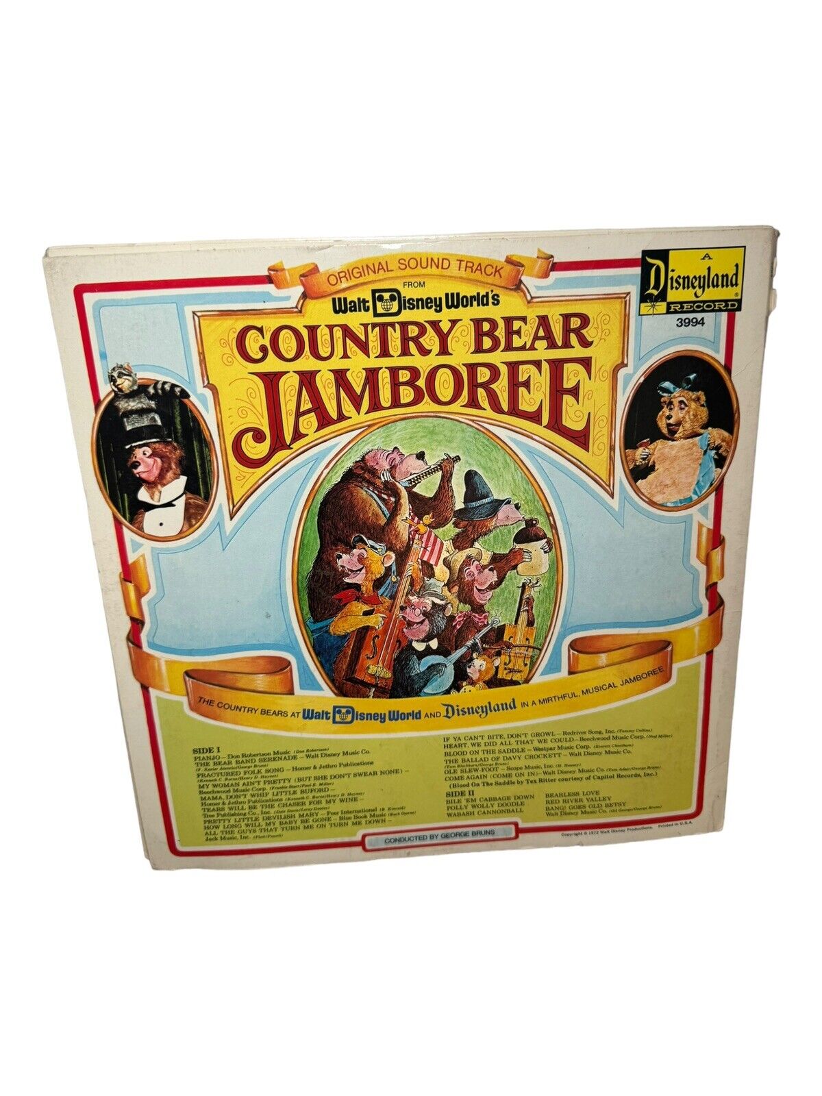 Country Bear Jamboree Vinyl LP Original Soundtrack 1972 Disneyland Record 3994