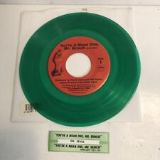 You're A Mean One Mr. Grinch 45 Record, Original, GREEN Vinyl with Jukebox Slip picture