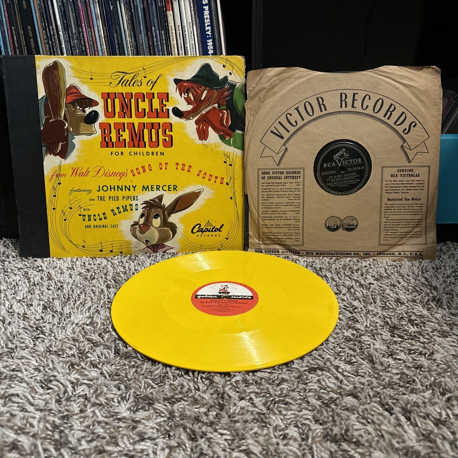 Vintage Disney 78 RPM Lot Tales Of Uncle Remus Goofys Song Zip A Dee Doo Dah