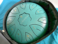 Steel Tongue Drum 11 Notes 10 Inch Diameter Meditation Relaxation Soothing +case picture