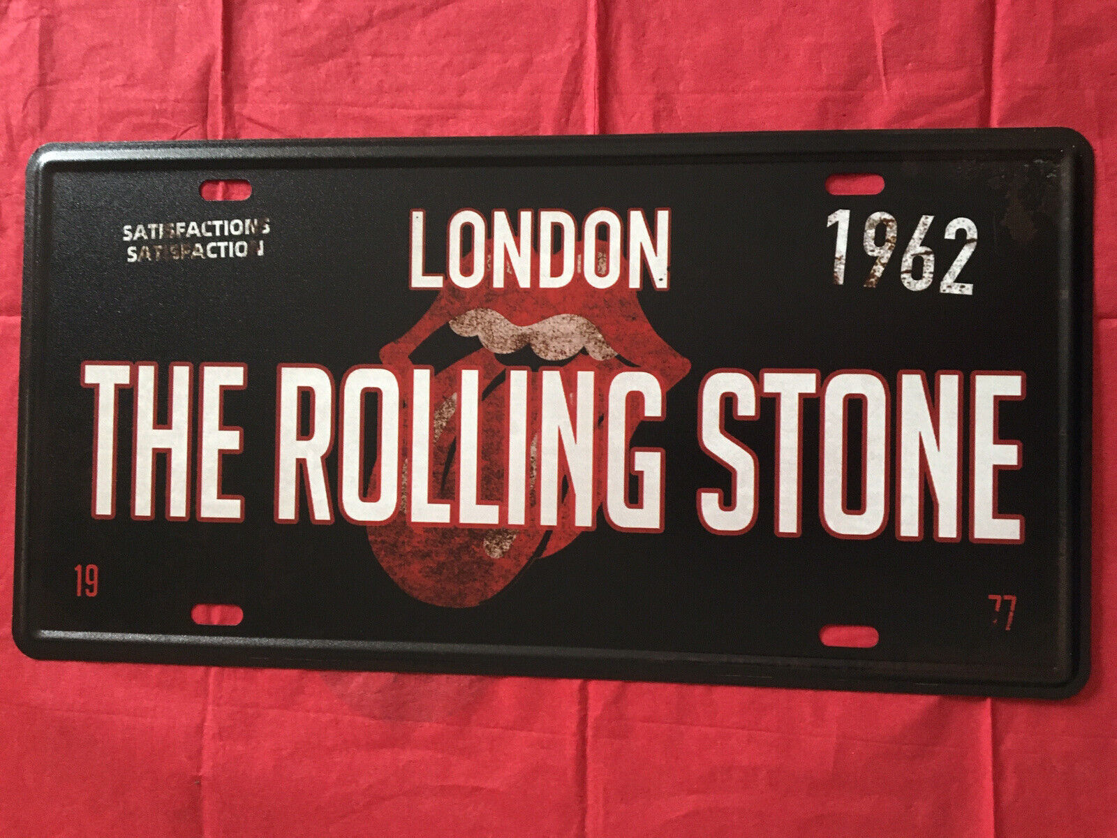 The Rolling Stones band Satisfaction 1962 License plate Rock Band