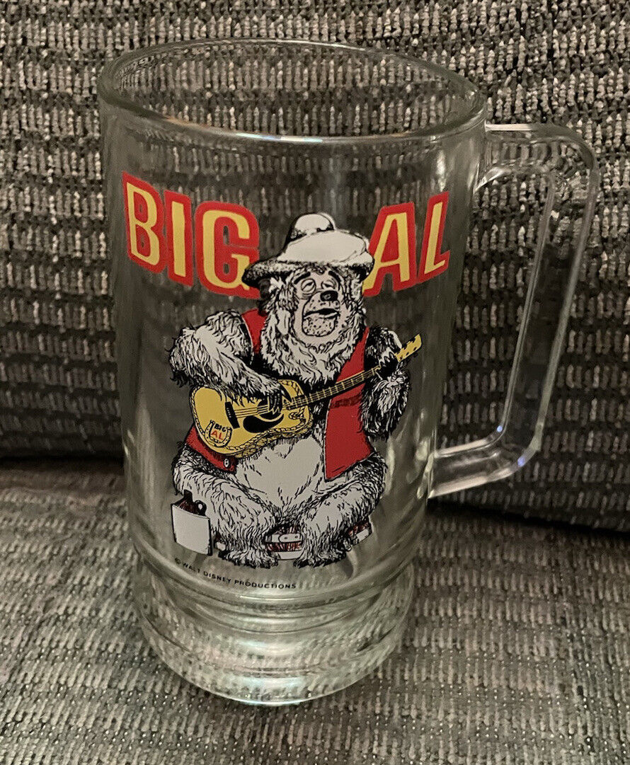 Vintage Walt Disney Big Al Guitar Playing Country Bear Jamboree Glass Beer Mug