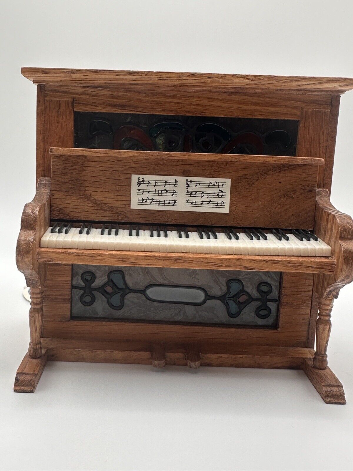 Vintage 1988 George Good Wooden Upright Piano Music Box