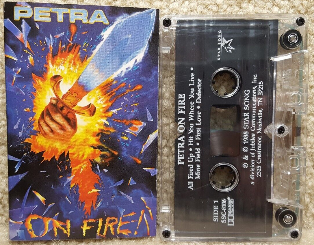 Vintage 1988 Cassette Tape Petra On Fire Star Song Jubilee Communications
