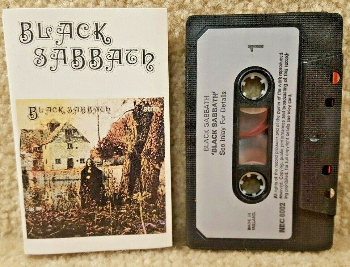 Vintage 1970 Cassette Tape Black Sabbath Self Titled Made In Ireland
