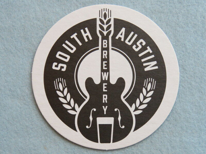 Beer COASTER ~^~ SOUTH AUSTIN Brewery ~ TEXAS Craft - Cool Guitar & Grain Design