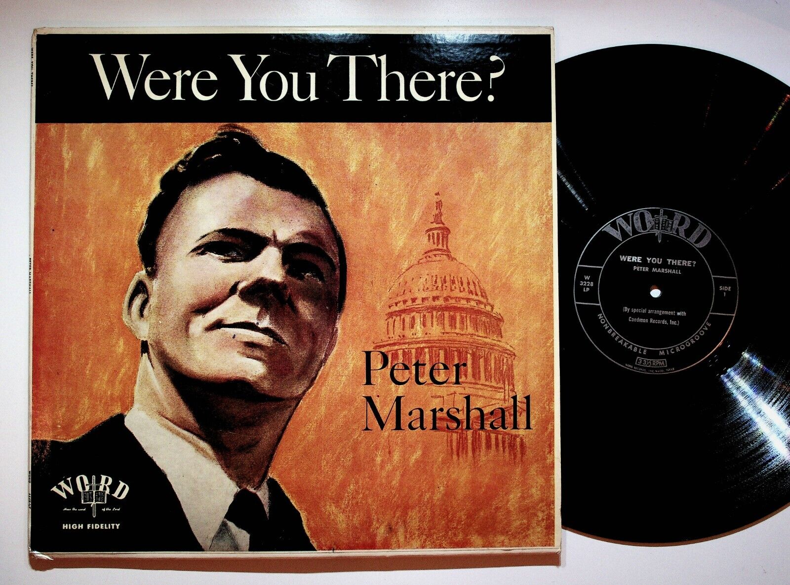 1962 Peter Marshall Were You There Chaplain US Senate Sermon Vinyl LP Record VG+