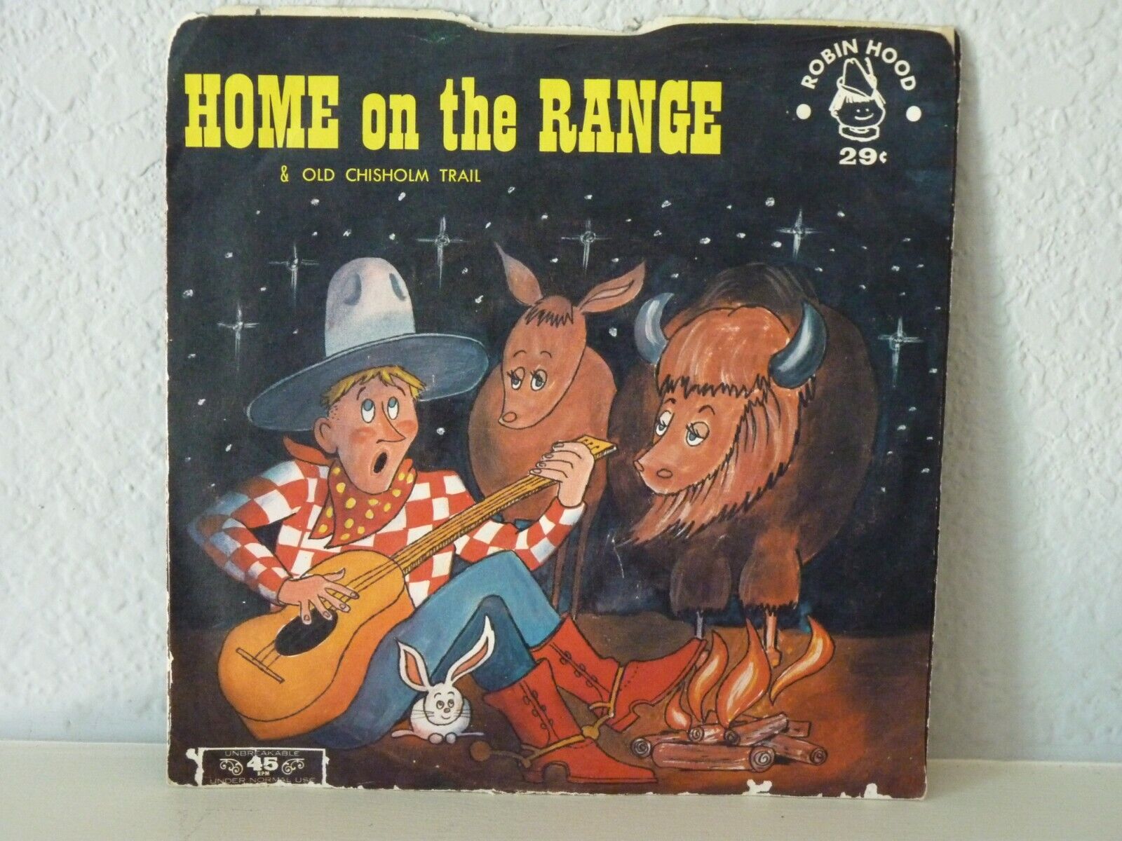 Vtg Robin Hood Records #28 HOME ON THE RANGE / OLD CHISHOLM TRAIL 45RPM