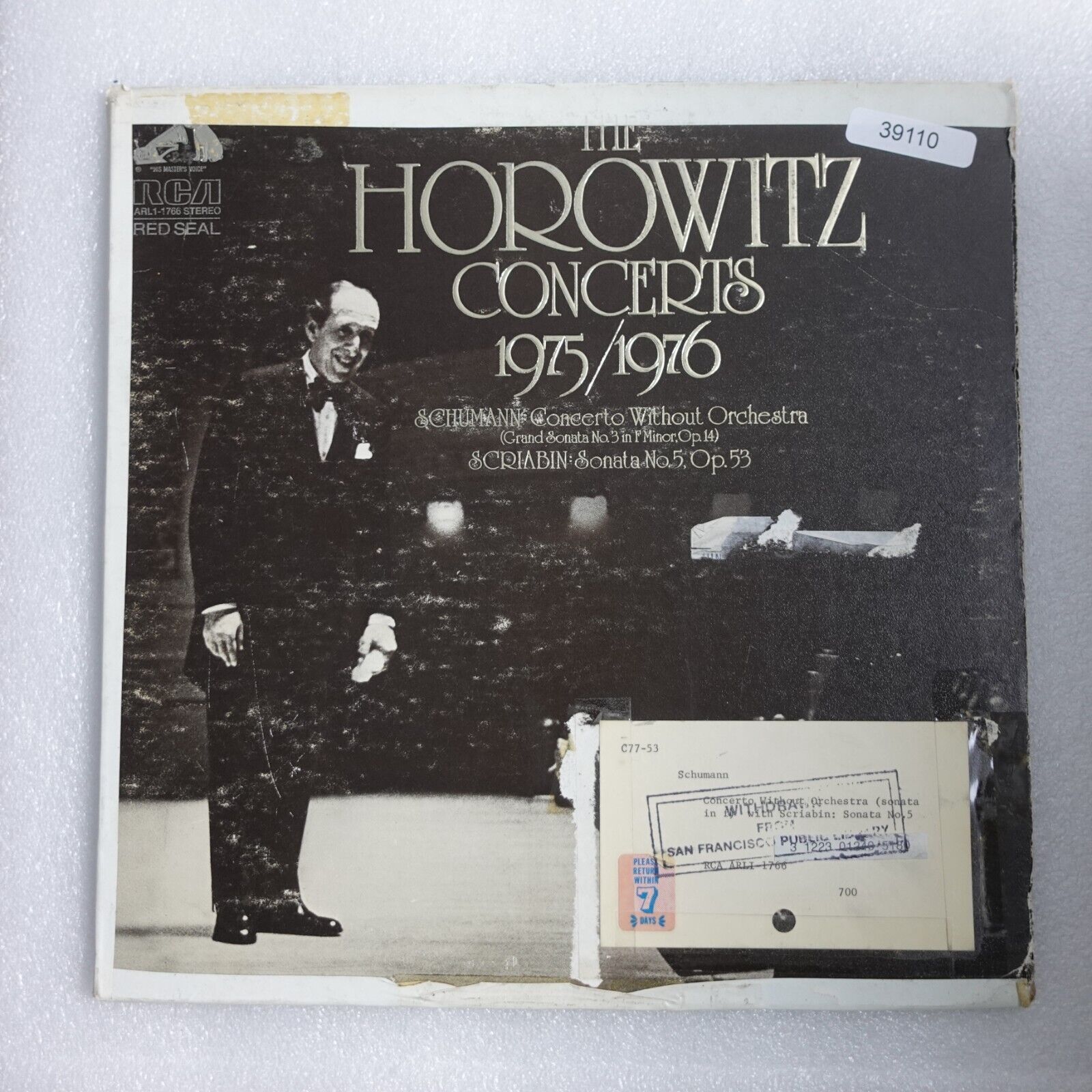 Vladimir Horowaitz The  Horowitz Concerts 1975 1976 LP Vinyl Record Album