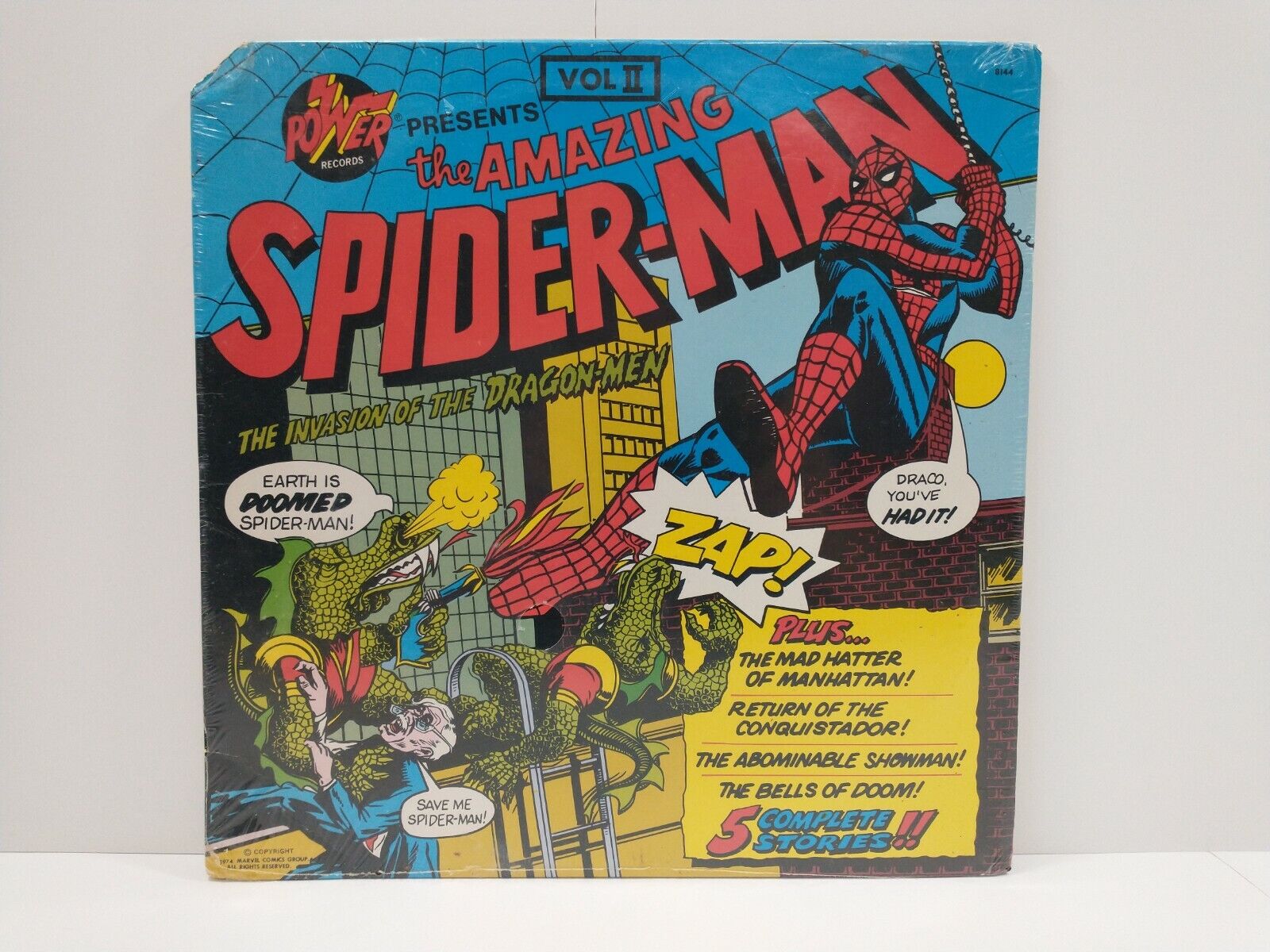 Vintage 1974 Amazing Spider Man: Invasion of The Dragon Men VINYL RECORD Sealed