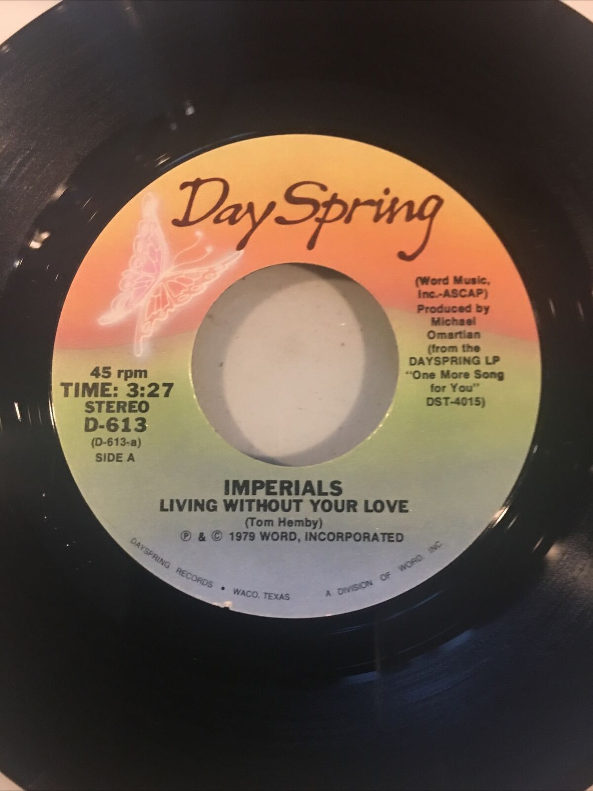 The Imperials Living Without Your Love Dayspring Xian Yacht Rock Soft AOR Rare