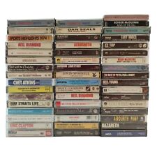 Huge Lot 50 Rock Music Cassette Tape Country Man Cave Jewel Case Retro Vtg Gift picture