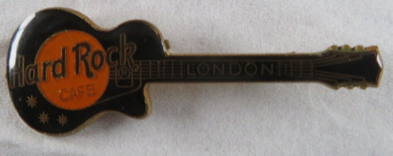 Hard Rock Cafe Pin Badge London England Black  Guitar