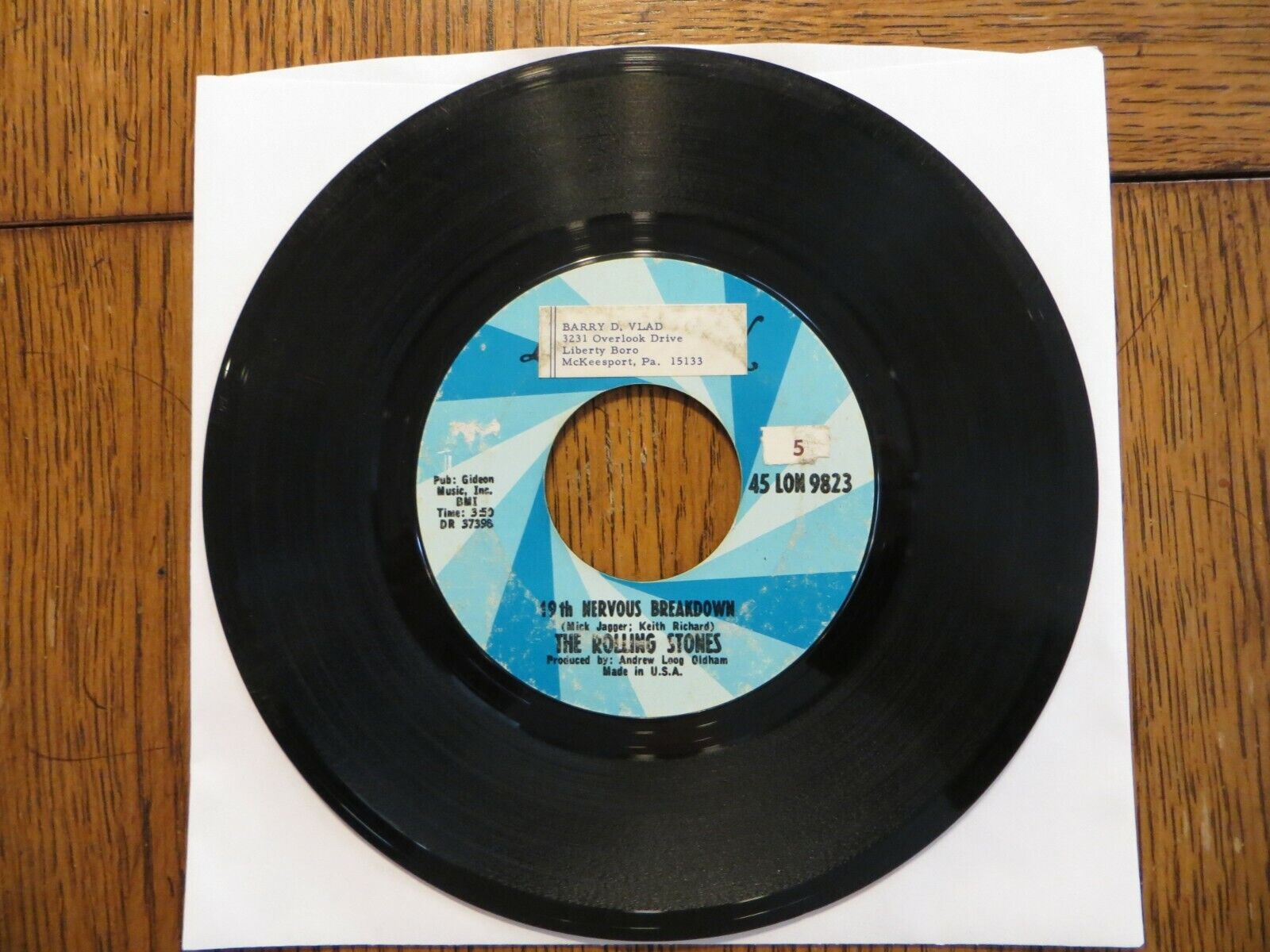 Rolling Stones – 19th Nervous Breakdown - 1966 London 45 LON 9823 7\