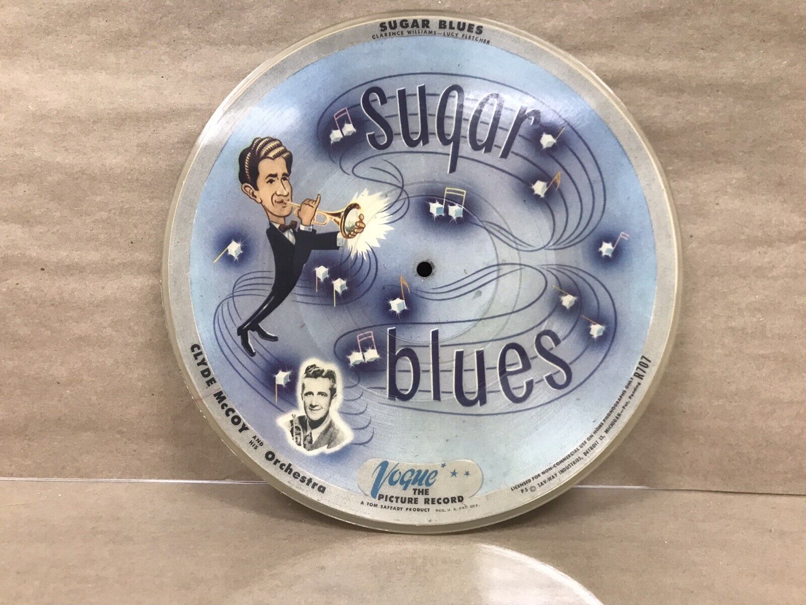 Vintage Clyde McCoy And Orchestra  Sugar Blues Picture Record