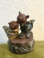 Vintage UCTCI Japan Whimsical Squirrel Music Box Chim Chim Cheree picture
