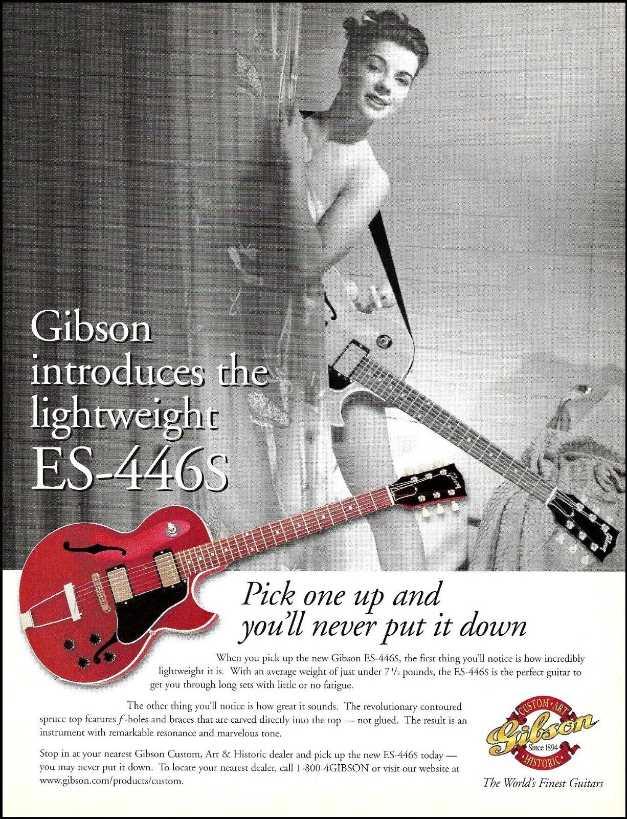 The Gibson ES-446s electric guitar advertisement 2000 ad print
