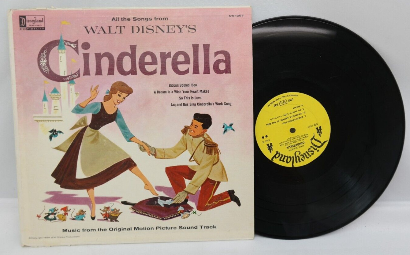 Walt Disney Cinderella Soundtrack Disneyland 1959 Vinyl Record    TF